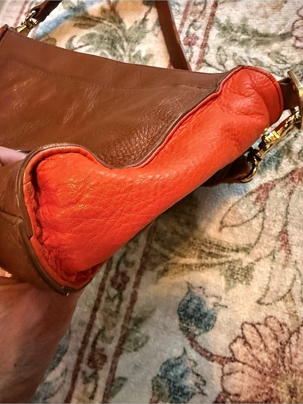 Tory Burch Leather Crossbody Bag in Brown & Orange - Picture 10 of 10